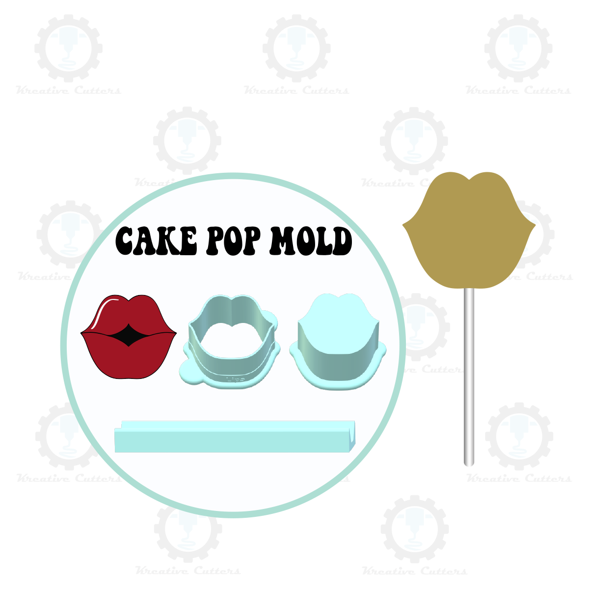 Valentines Lips Cake Pop Mold | Deluxe Cutter, Popper, and Tray Option
