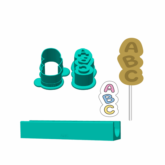 ABC Cake Pop Mold |Deluxe Cutter, Popper, and Tray Option