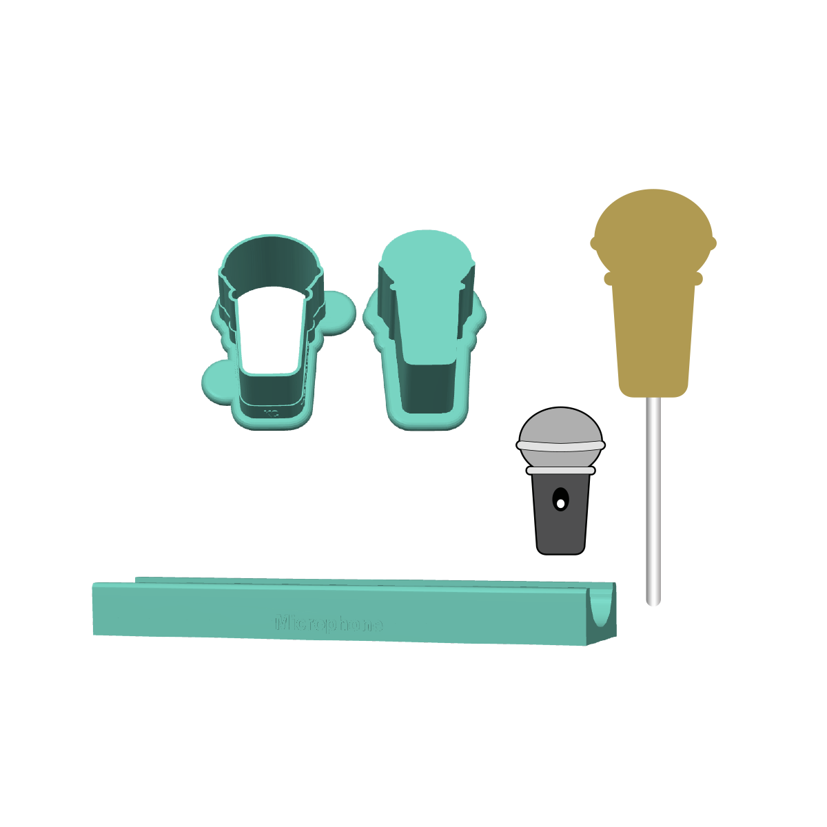 Microphone Cake Pop Mold |Deluxe Cutter, Popper, and Tray Option