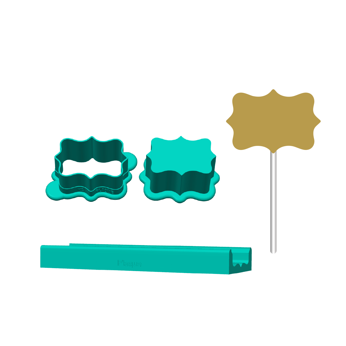 Plaque Cake Pop Mold | Deluxe Cutter, Popper, and Tray Options