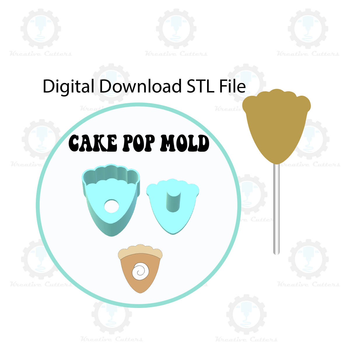 Thanksgiving Pie Cake Pop Mold | Digital Download STL File