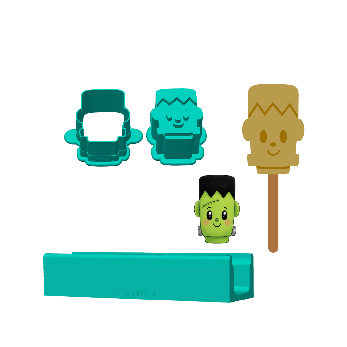 Frankenstein Cakesicle Mold | Deluxe Cutter, Popper and Tray Options