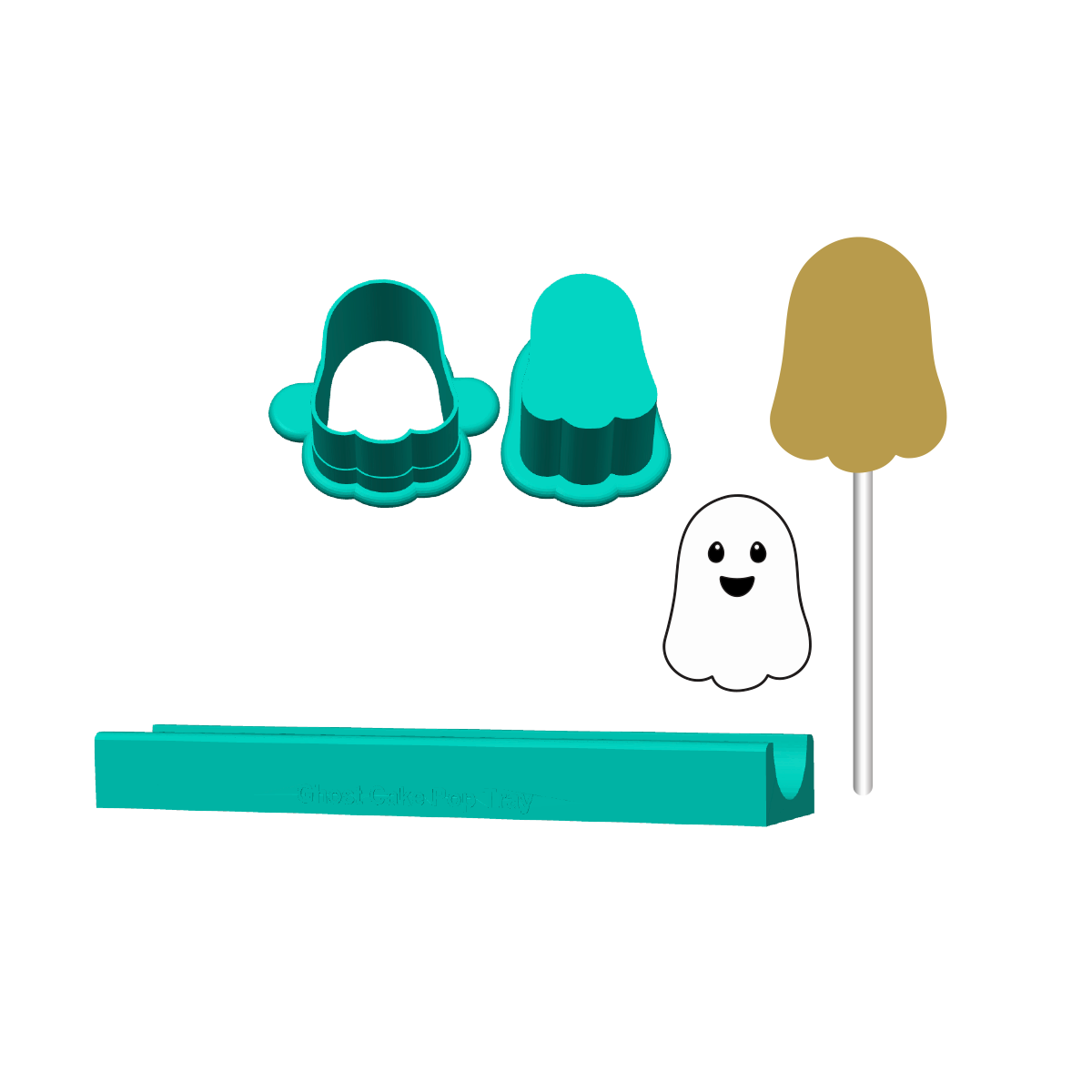 Ghost Cake Pop Mold | Deluxe Cutter, Popper, and Tray Options