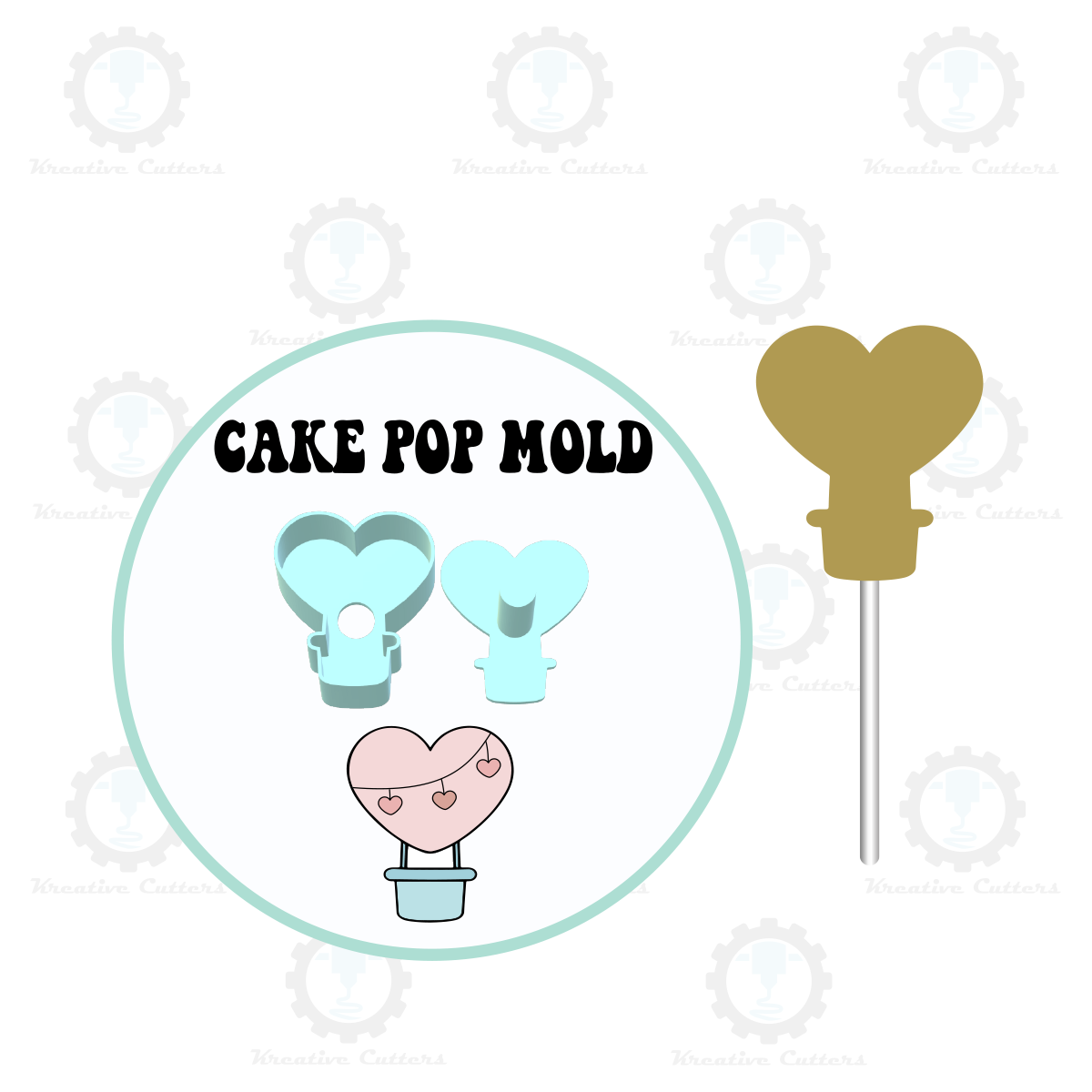 Valentines Heart Air Balloon Cake Pop Mold