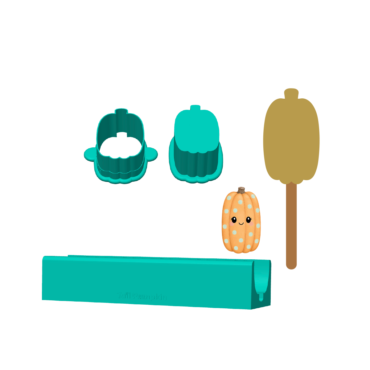Tall Pumpkin Cakesicle Mold | Deluxe Cutter, Popper and Tray Options