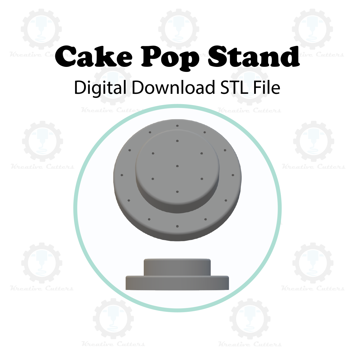 Round 2-Tier Cake Pop / Cake Display Stand with 19 Holes | Digital Download STL File