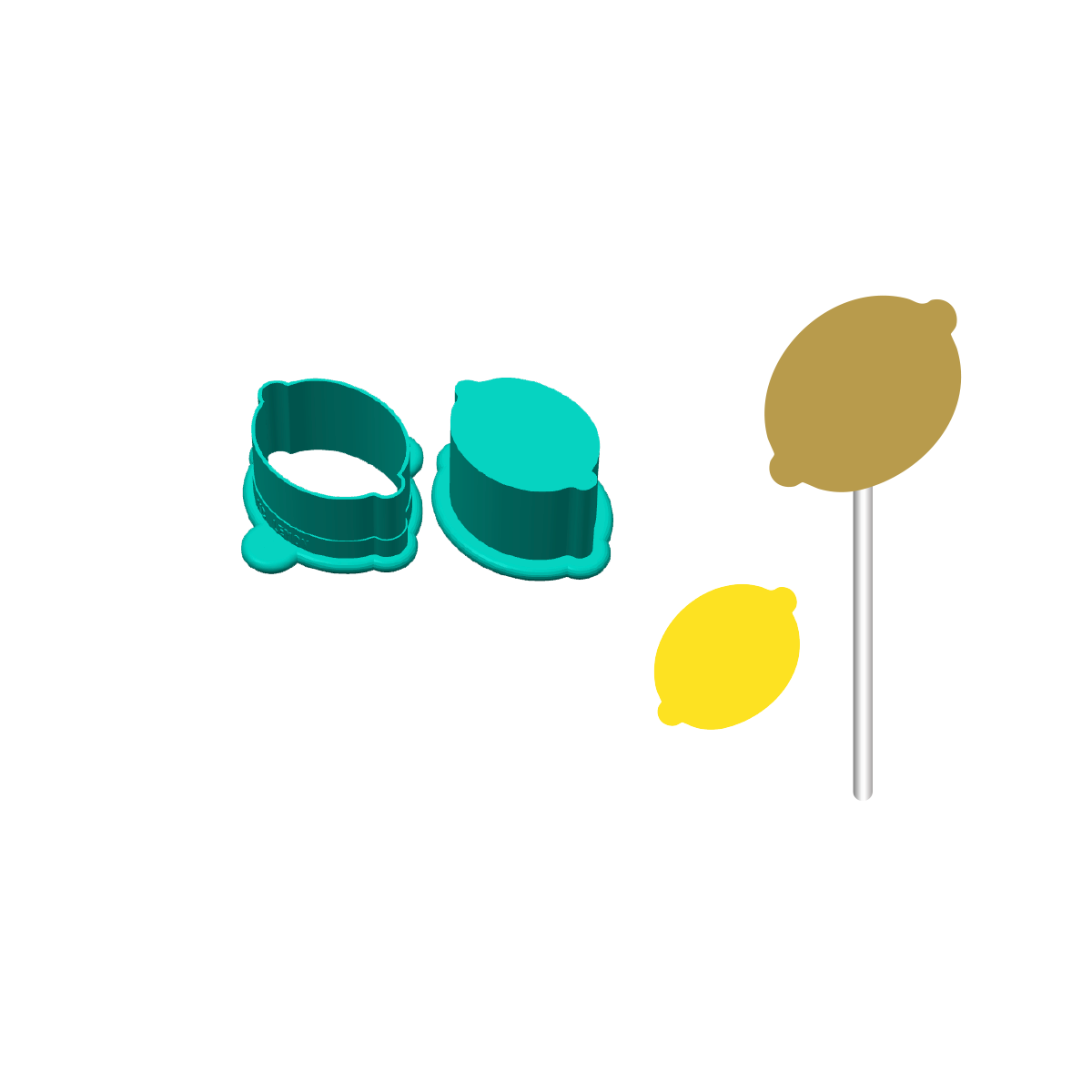 Lemon Cake Pop Mold |Deluxe Cutter, Popper, and Tray Options