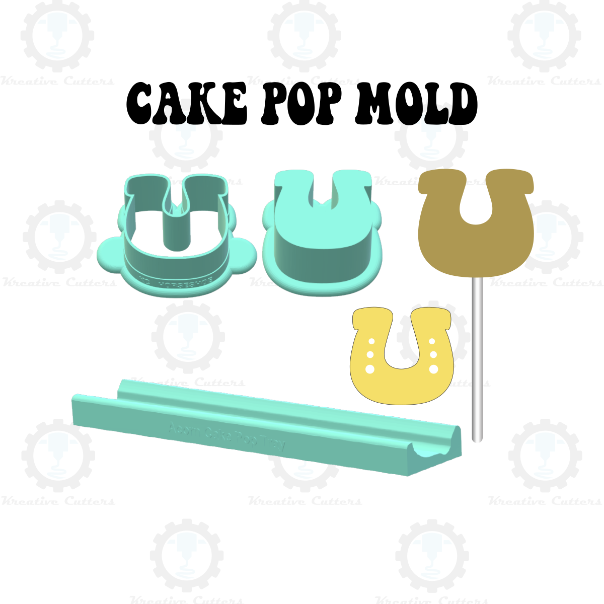 Horseshoe Cake Pop Mold |Deluxe Cutter, Popper, and Tray Option