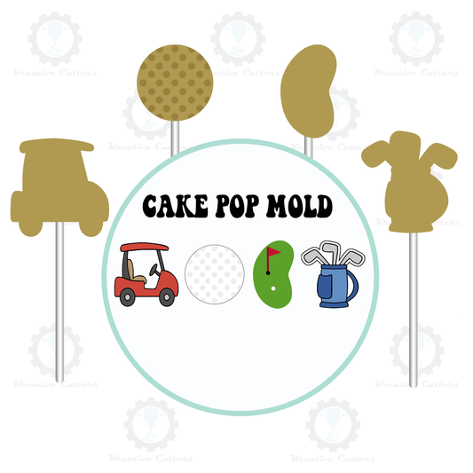 Golf Cake Pop Molds | Deluxe Cutter, Popper with fondant stamp and cutter