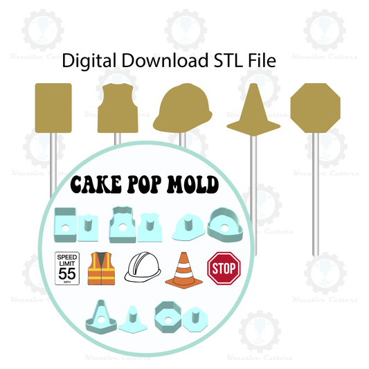 Construction Cake Pop Molds | Digital Download STL File