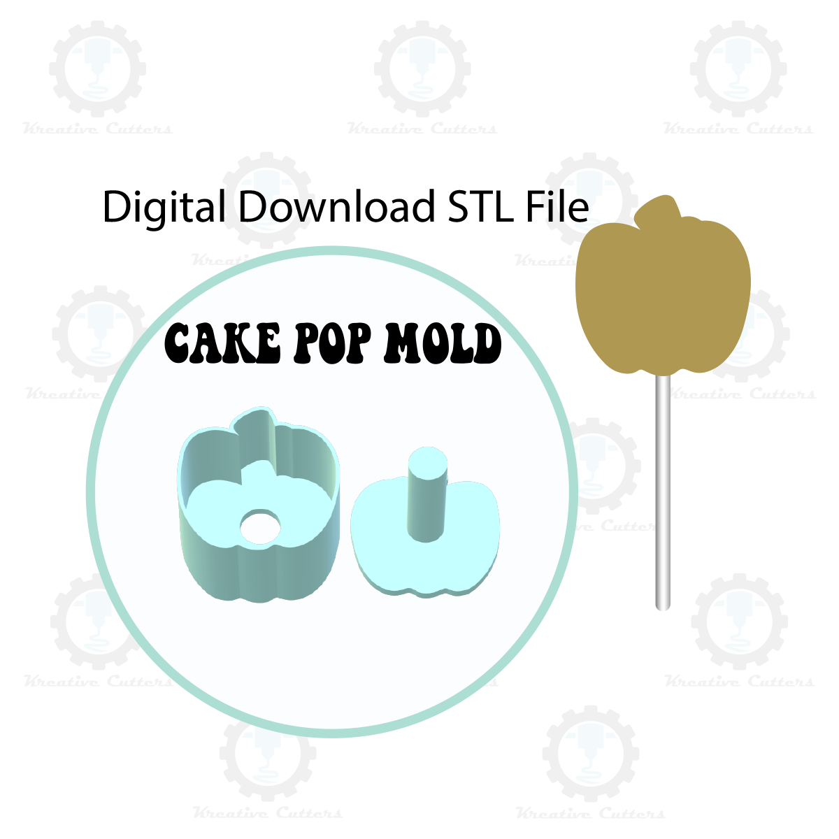 Apple Cake Pop Mold | Digital Download STL File