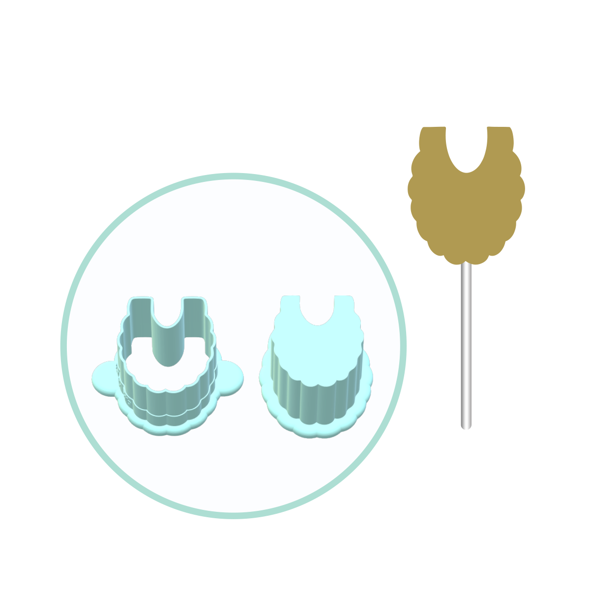 Baby Bib Cake Pop Mold | Deluxe Cutter, Popper, and Tray Option