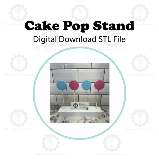 Cake Pop Display Stand with Business Card Slot (4 Holes) | Digital Download STL File