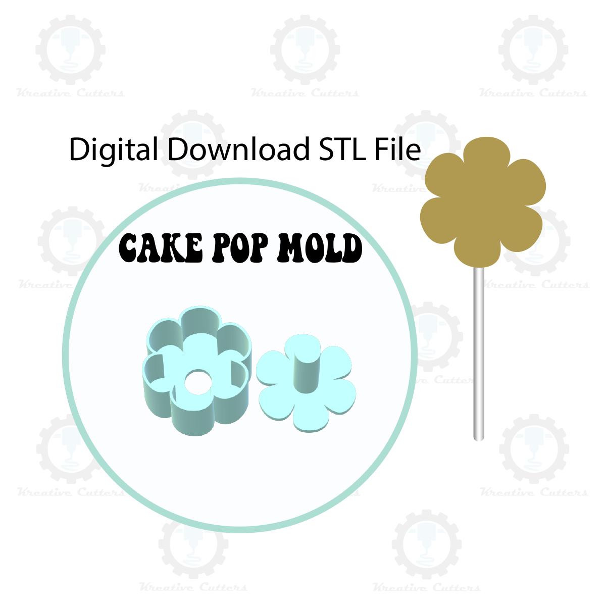 Flower Cake Pop Mold | Digital Download STL File