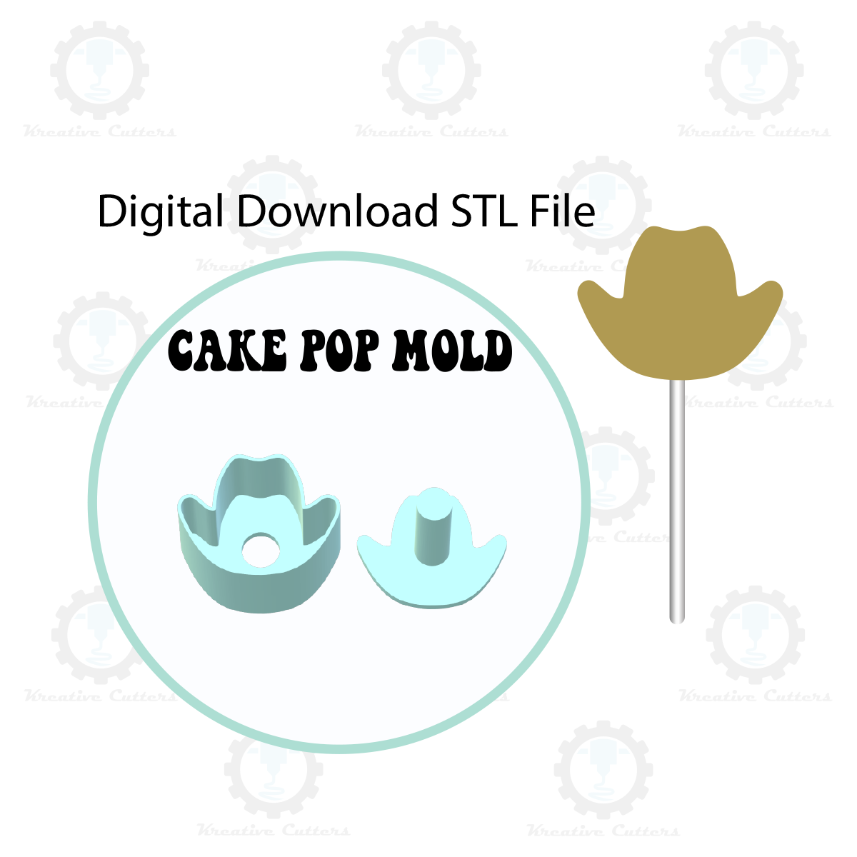 Cowboy Hat Cake Pop Mold | Digital Download STL File