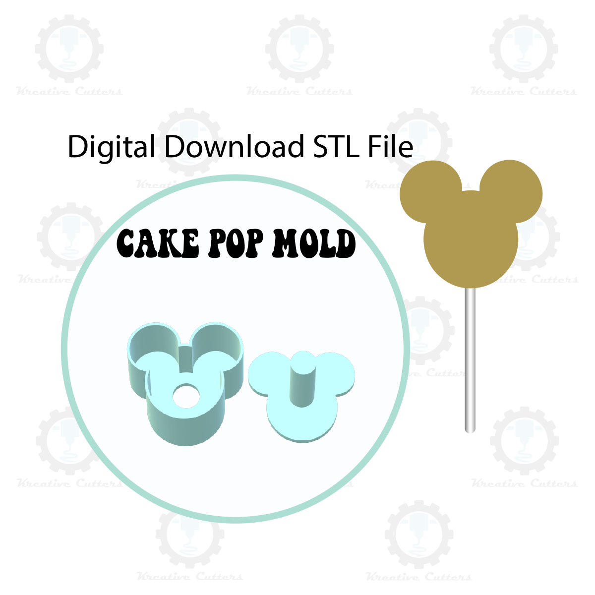 Mouse Cake Pop Mold | Digital Download STL File