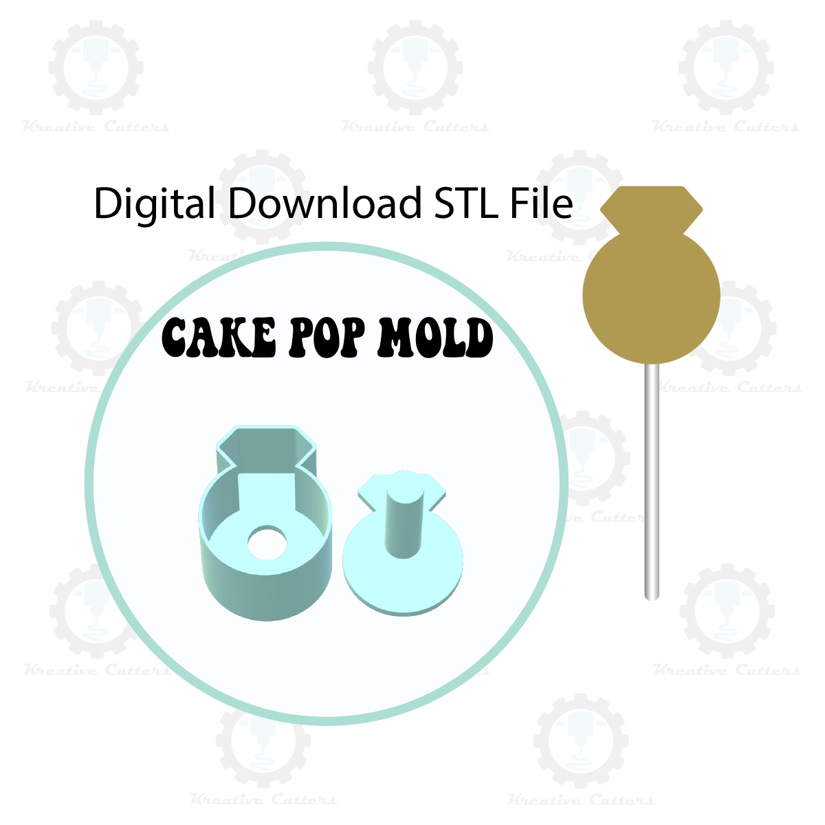 Diamond Ring Cake Pop Mold | Digital Download STL File