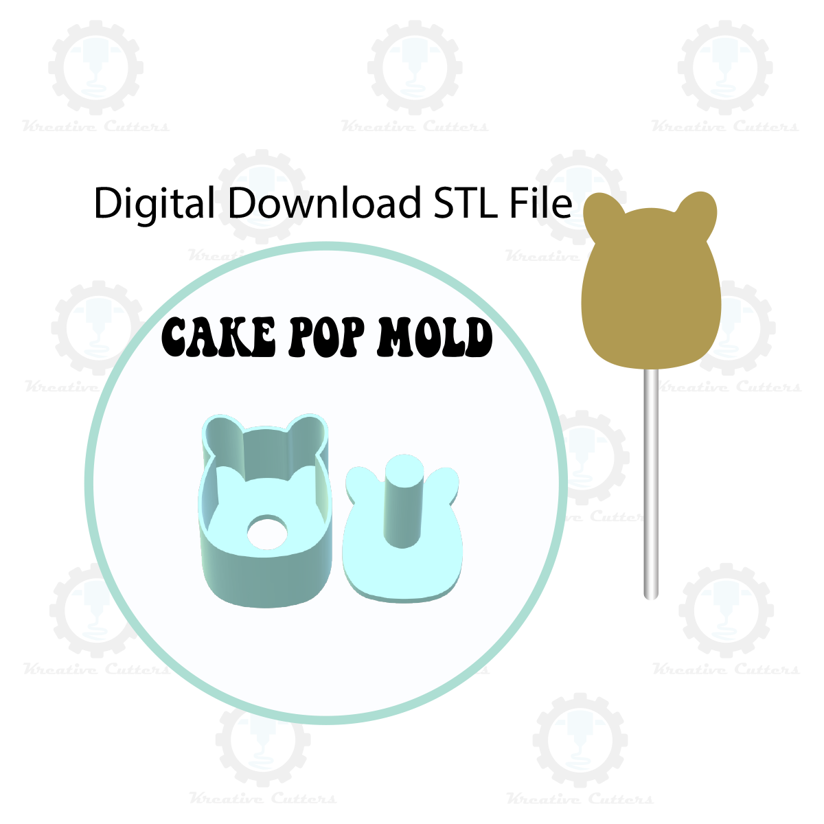 Cat Squish Cake Pop Mold | Digital Download STL File