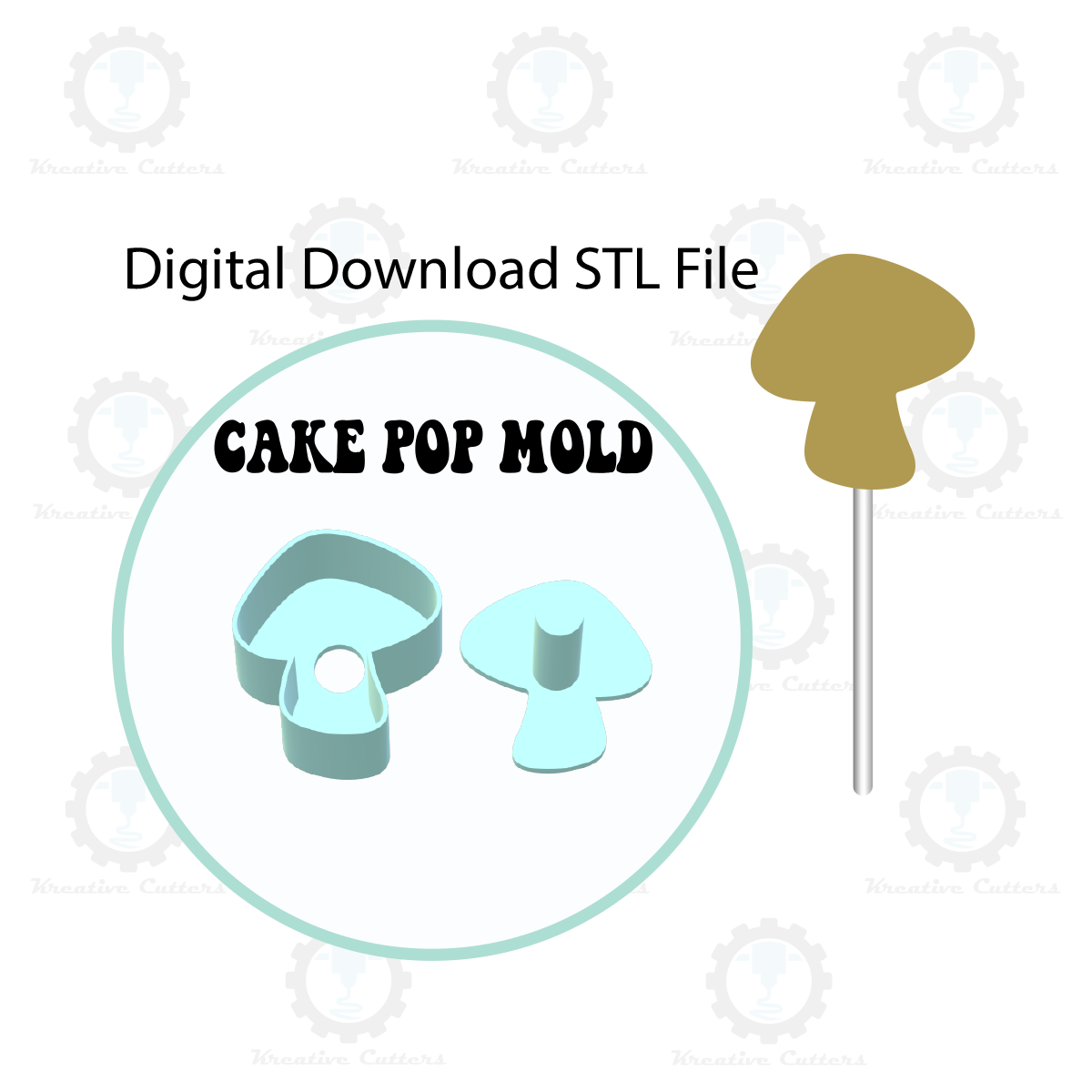 Mushroom Cake Pop Mold | Digital Download STL File