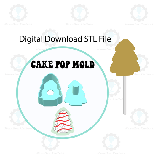 Christmas Cake Tree Cake Pop Mold | Digital Download STL File