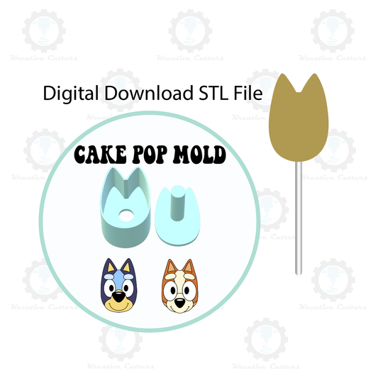 Blue Dog Cake Pop Mold | Digital Download STL File