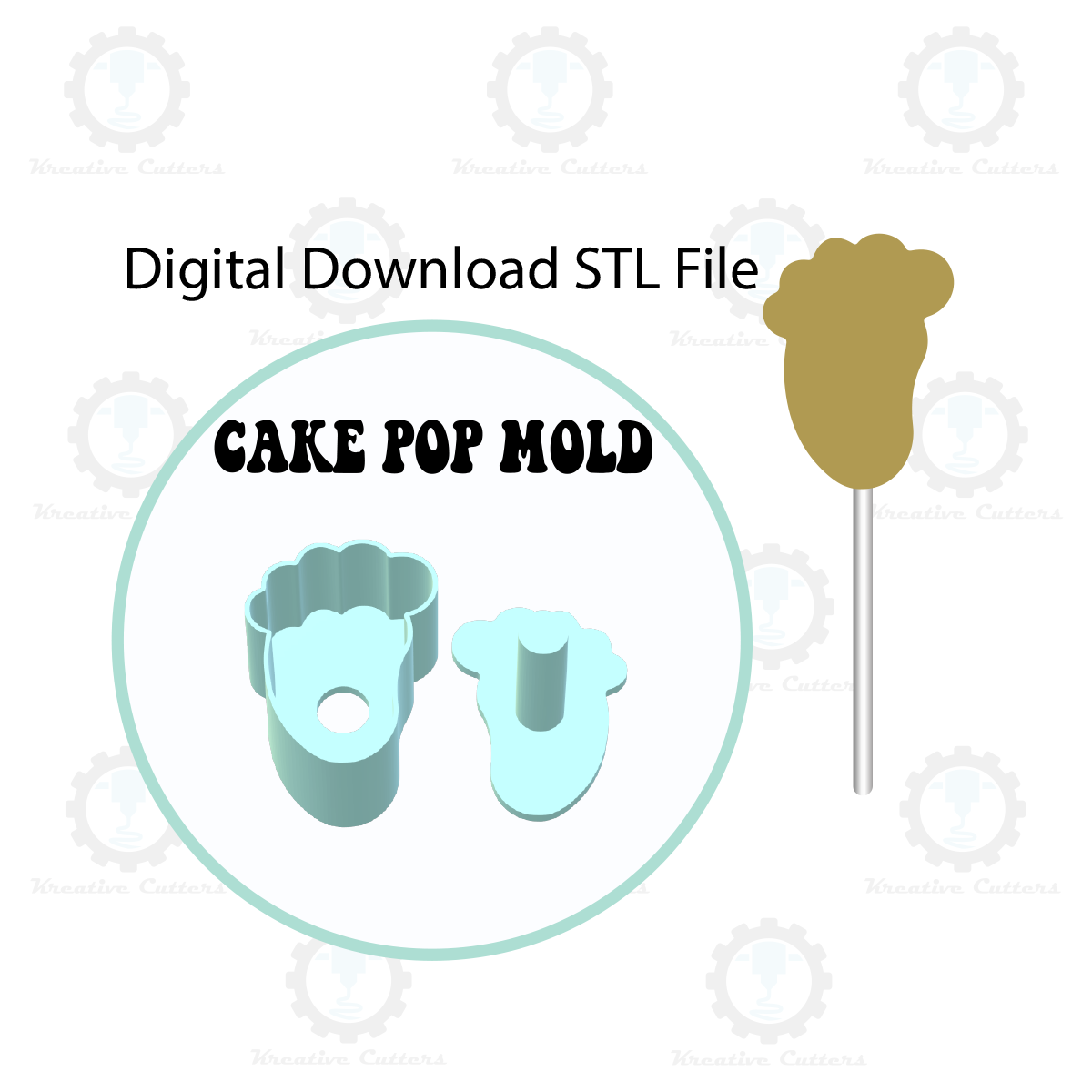 Baby Feet Cake Pop Mold | Digital Download STL File