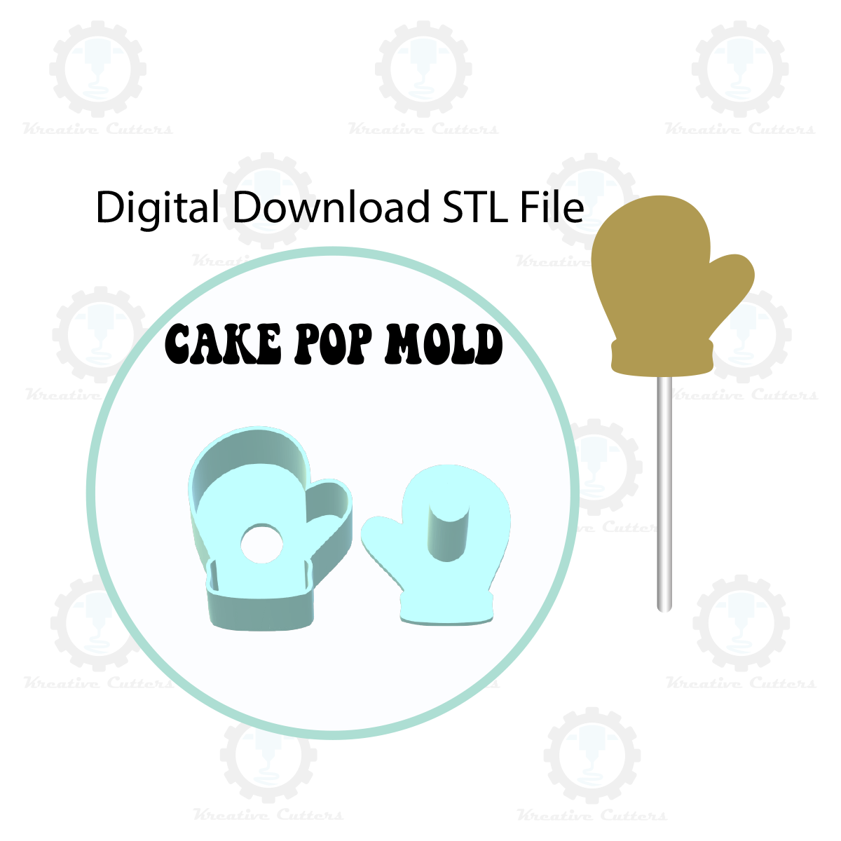 Mitten Cake Pop Mold | Digital Download STL File