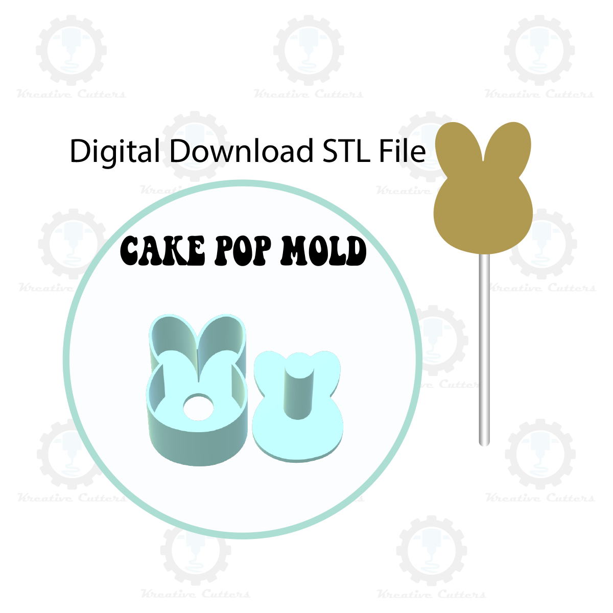 Bunny Cake Pop Mold | Digital Download STL File