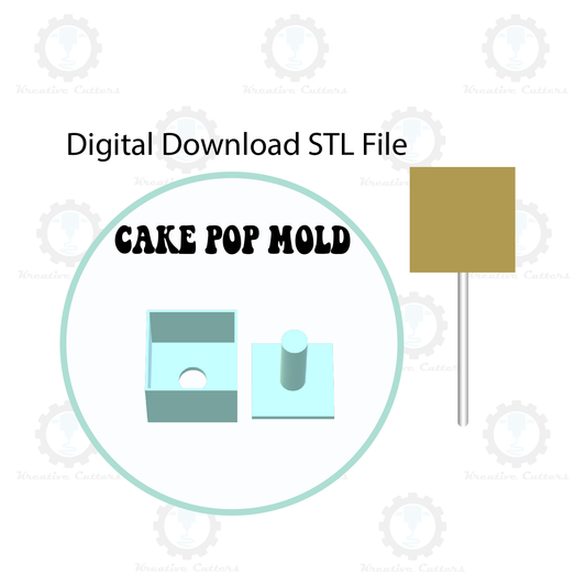 Square Cake Pop Mold | Digital Download STL File