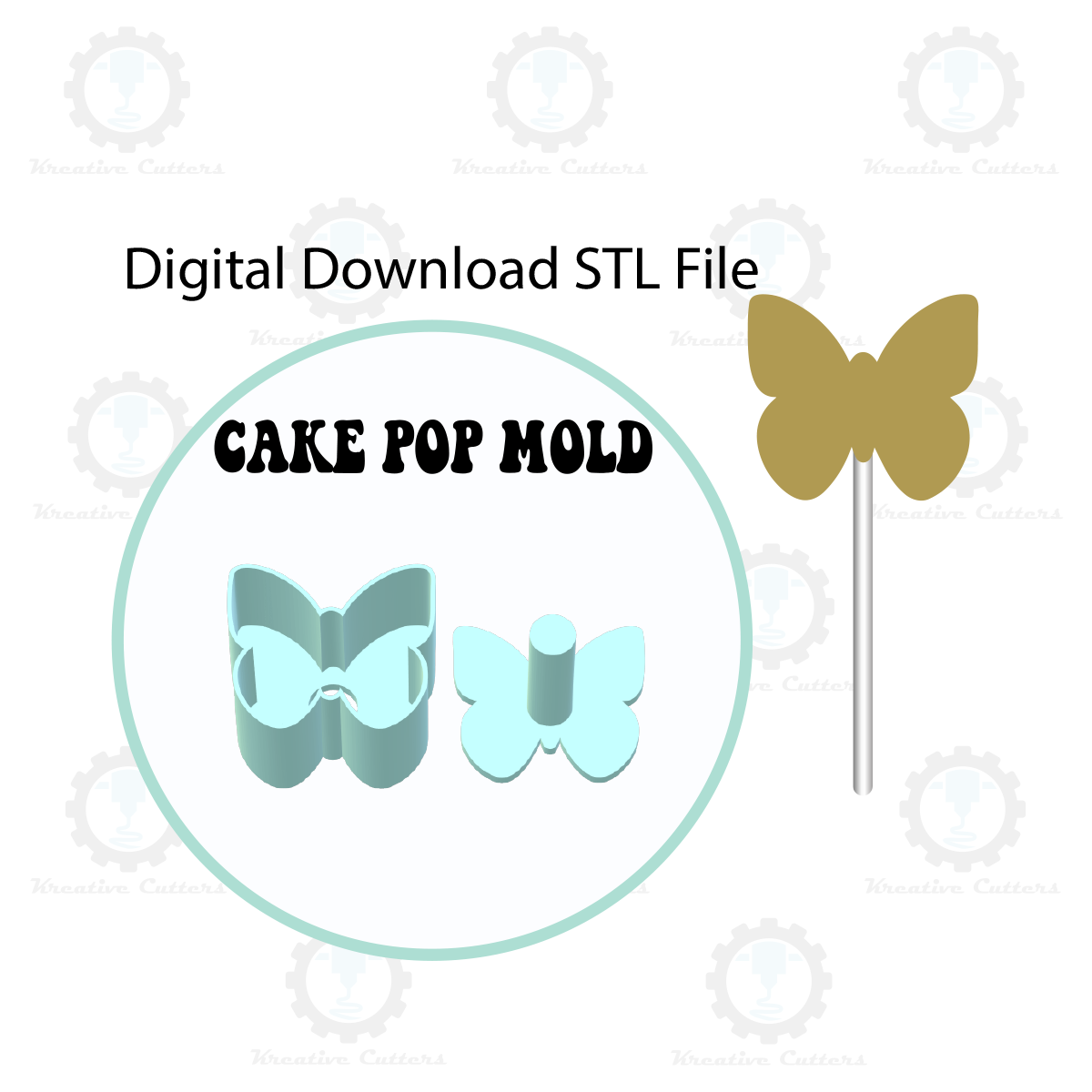 Butterfly Cake Pop Mold | Digital Download STL File