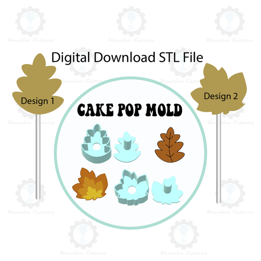 Fall Leaves Cake Pop Mold | Digital Download STL File