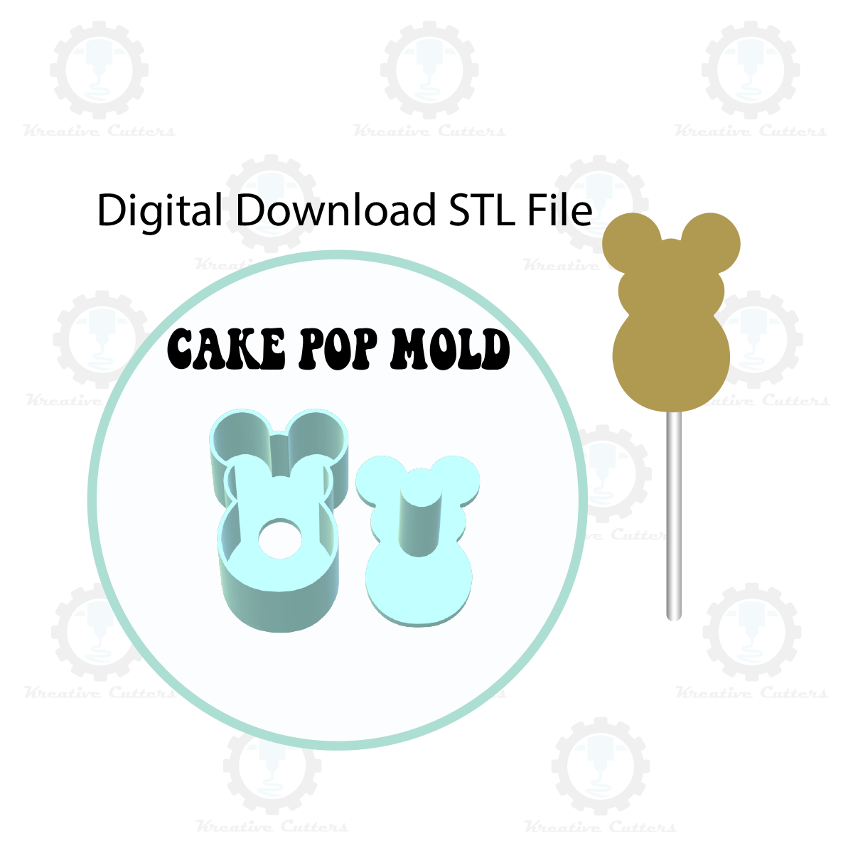 Mouse Peep Cake Pop Mold | Digital Download STL File