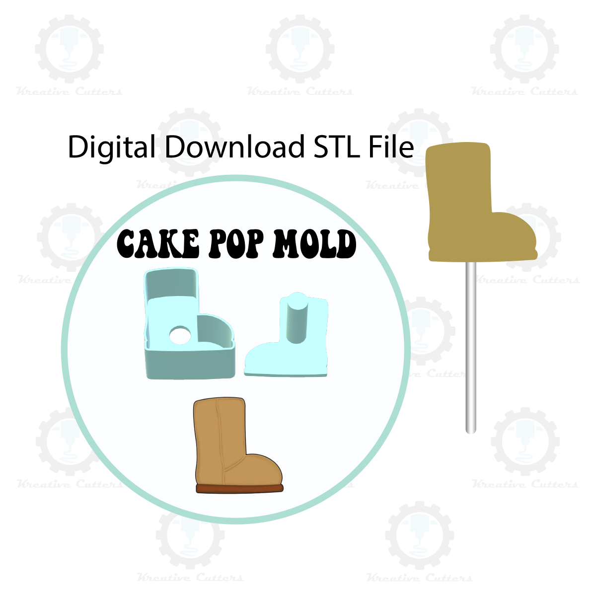 Winter Boot Cake Pop Mold | Digital Download STL File