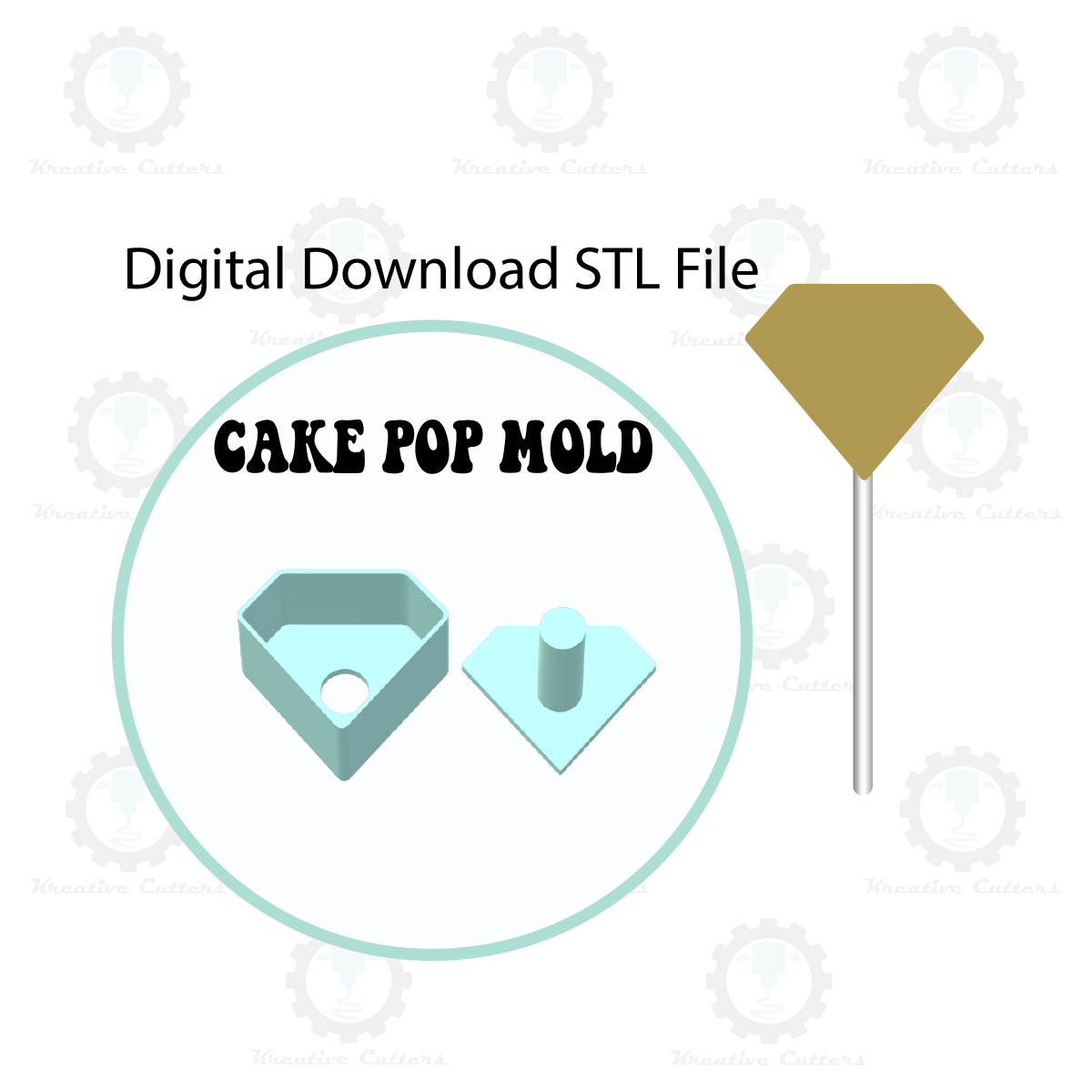 Diamond Cake Pop Mold | Digital Download STL File