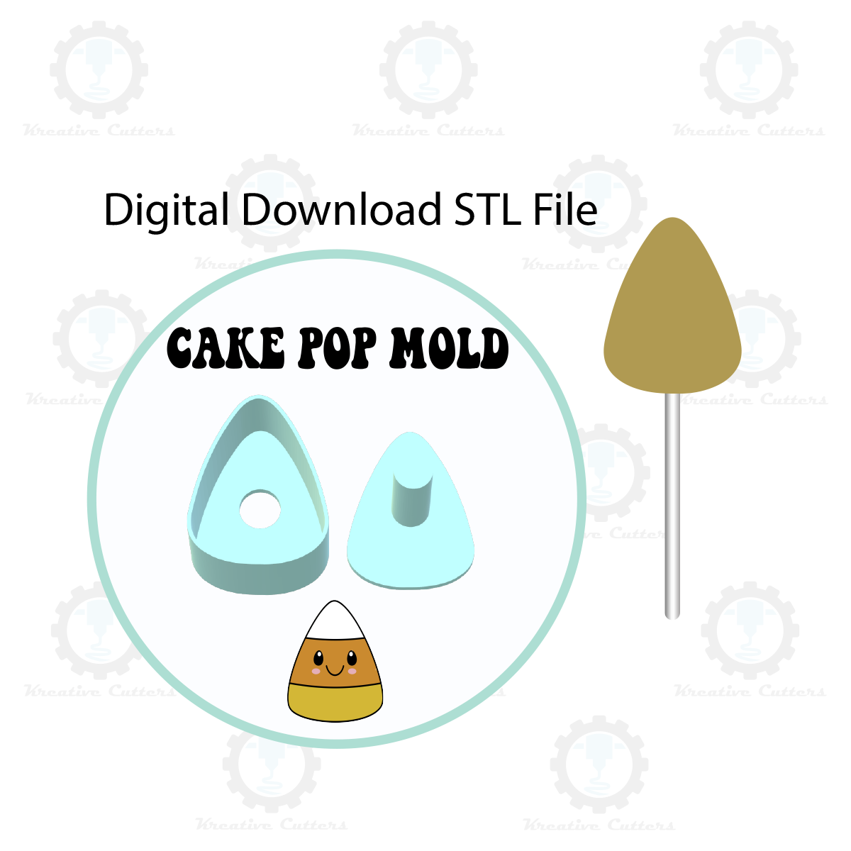 Candy Corn Cake Pop Mold | Digital Download STL File