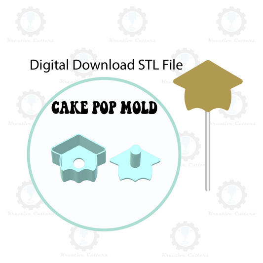 Graduation Cap Cake Pop Mold | Digital Download STL File