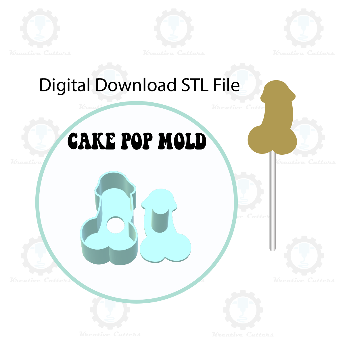 Penis Cake Pop Mold | Digital Download STL File