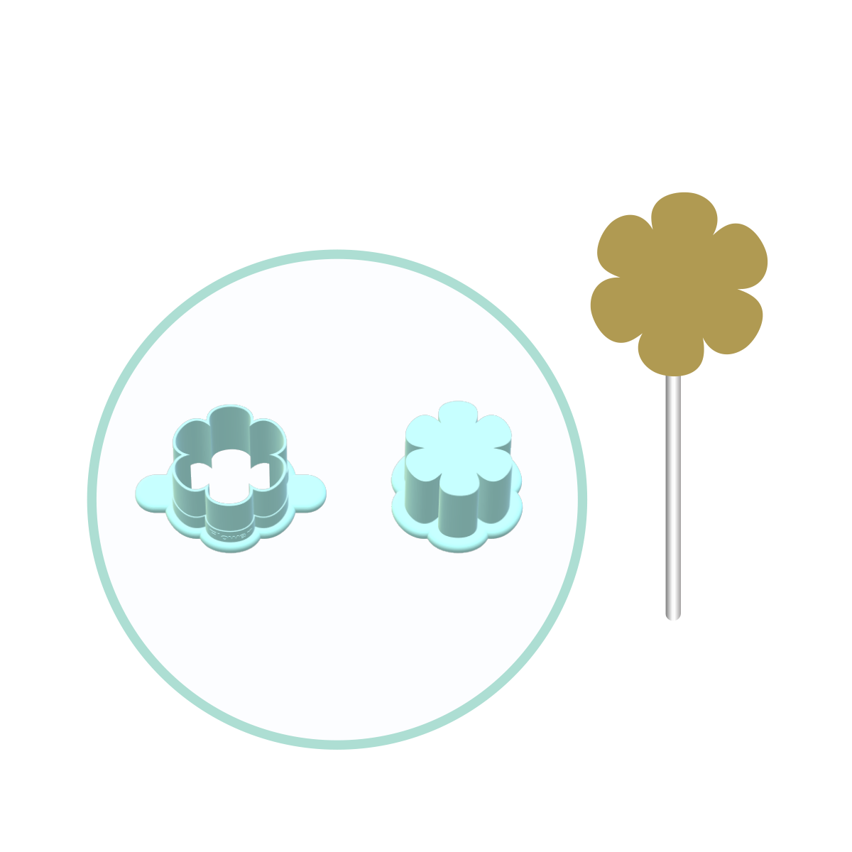 Flower Cake Pop Mold | Deluxe Cutter, Popper, and Tray Option