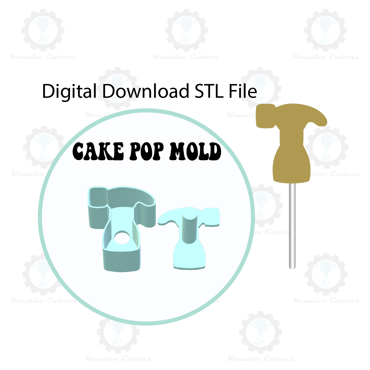 Hammer Cake Pop Mold | Digital Download STL File