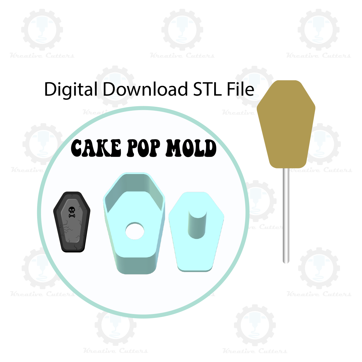 Coffin Cake Pop Mold | Digital Download STL File