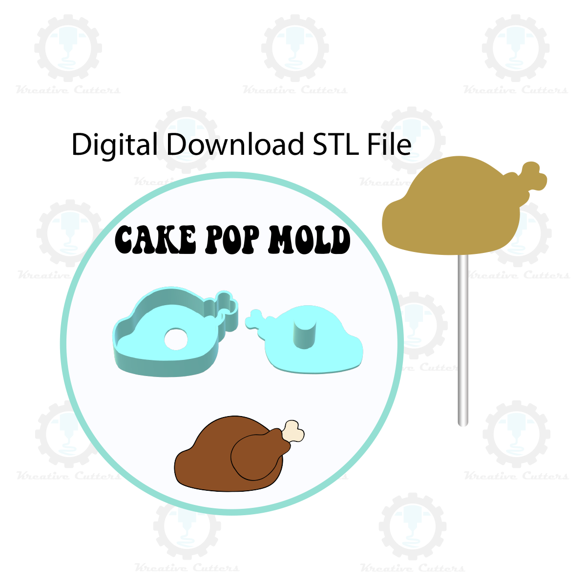 Thanksgiving Turkey Cake Pop Mold | Digital Download STL File