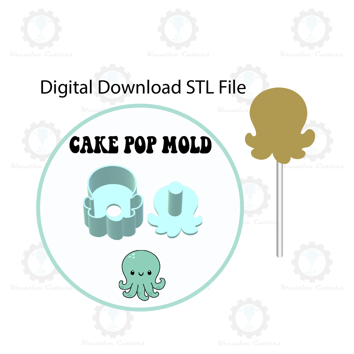 Octopus Cake Pop Mold | Digital Download STL File