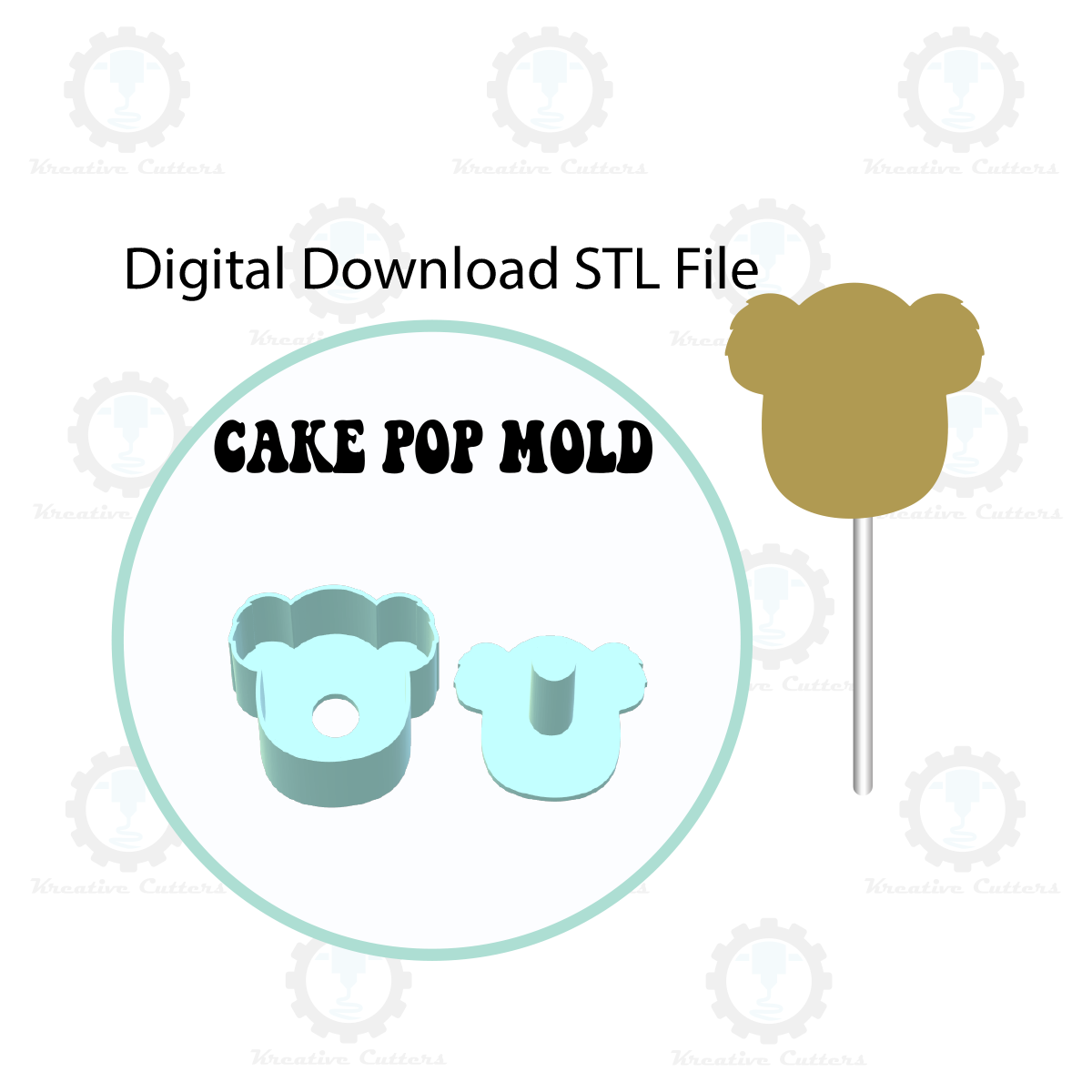 Koala Squish Cake Pop Mold | Digital Download STL File