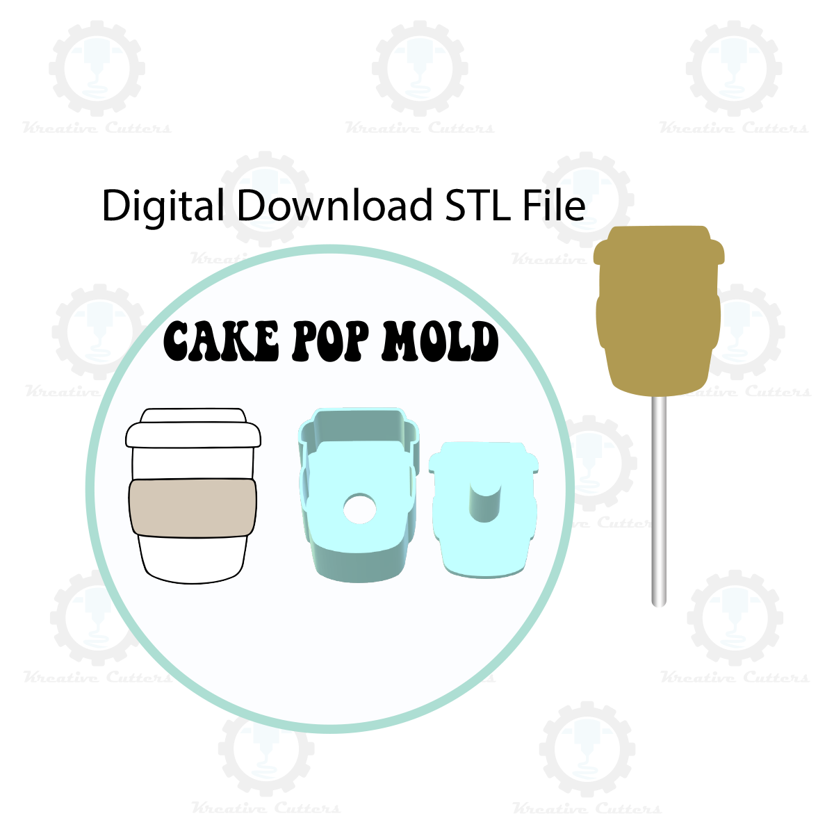 Coffee Cup Cake Pop Mold | Digital Download STL File