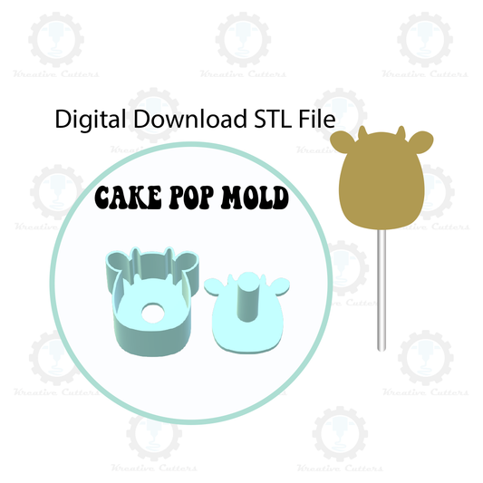 Cow Squish Cake Pop Mold | Digital Download STL File