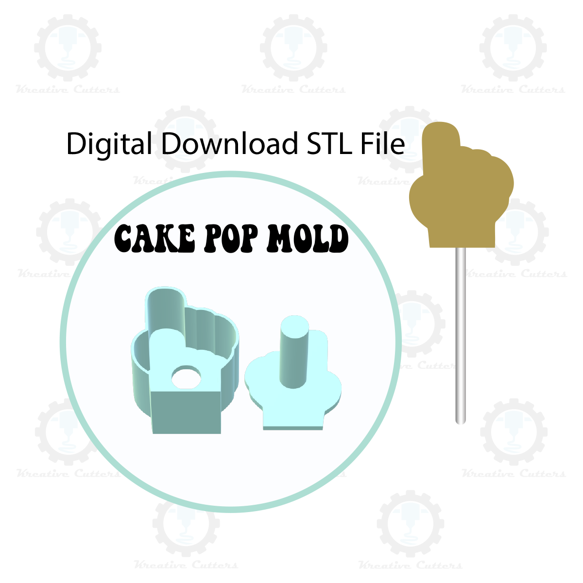 Foam Hand Cake Pop Mold | Digital Download STL File