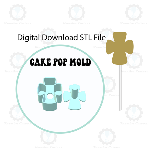 Chubby Cross Cake Pop Mold | Digital Download STL File