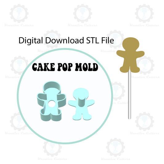 Gingerbread Man Cake Pop Mold | Digital Download STL File