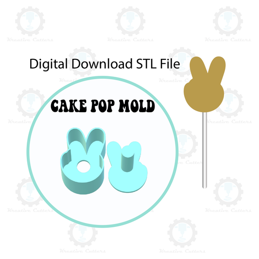 Peace Hand Cake Pop Mold | Digital Download STL File