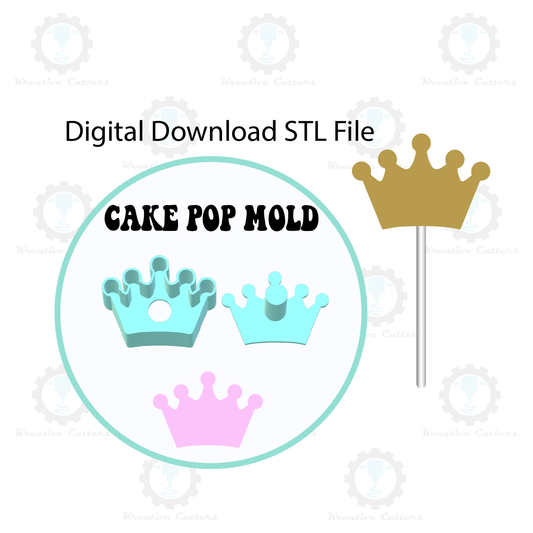 Tiara Crown Cake Pop Mold | Digital Download STL File